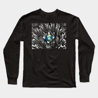 Abstract Planet Earth Long Sleeve T-Shirt